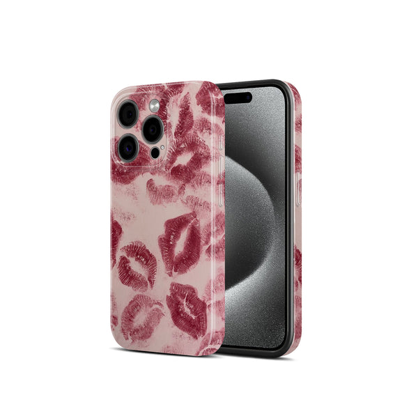 Pink Lips Kiss Print Design, Hard Glossy Case - Stylish & Protective Cover