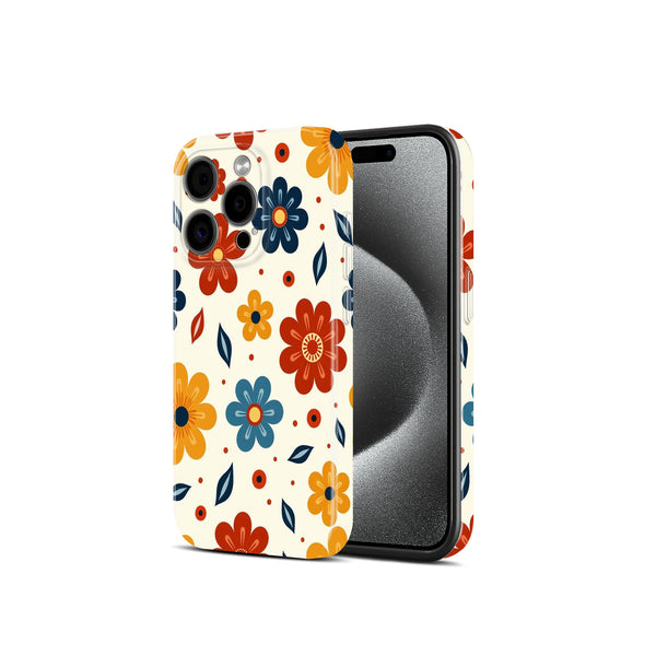 Retro Flower Pattern, Hard Glossy Case - Stylish & Protective Cover
