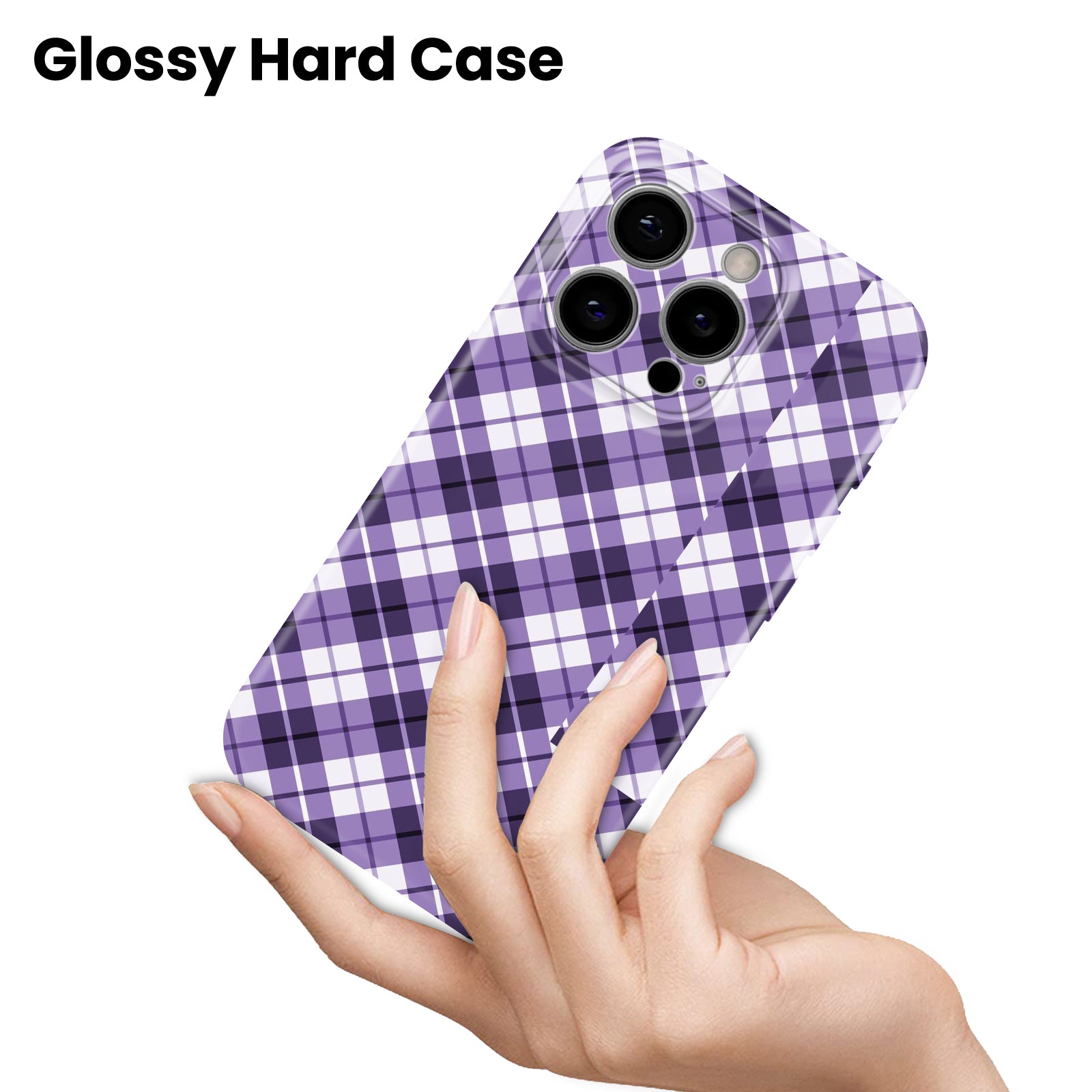 Purple Plaid Tartan Pattern, Hard Glossy Case - Stylish & Protective Cover