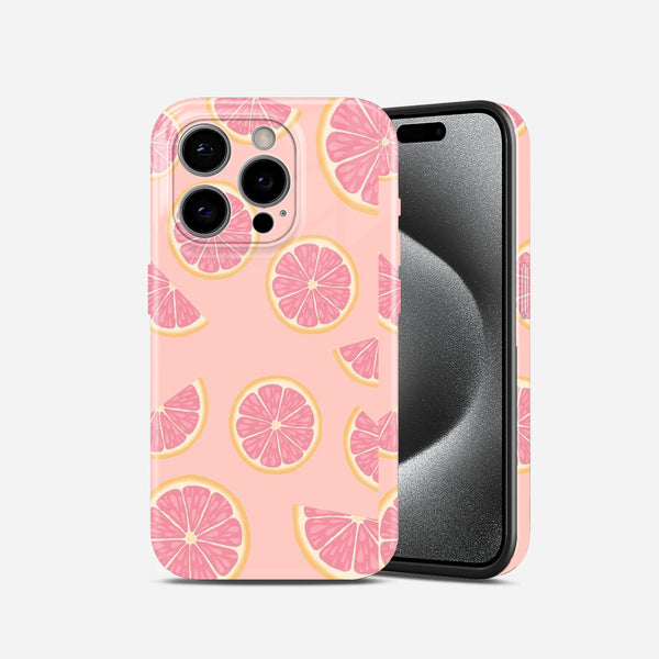 Pink Grapefruit Citrus Slice Pattern, Cute Fruit Design, Hard Glossy Case - Stylish & Protective Cover