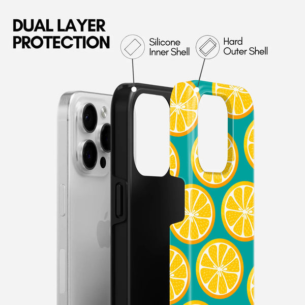 Orange Slices Print, 2 in 1 Mobile Case, Dual Layer Silicone and Hard Shell