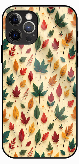 Autumn Leaves Pattern, Luxury Glass Back Phone Case