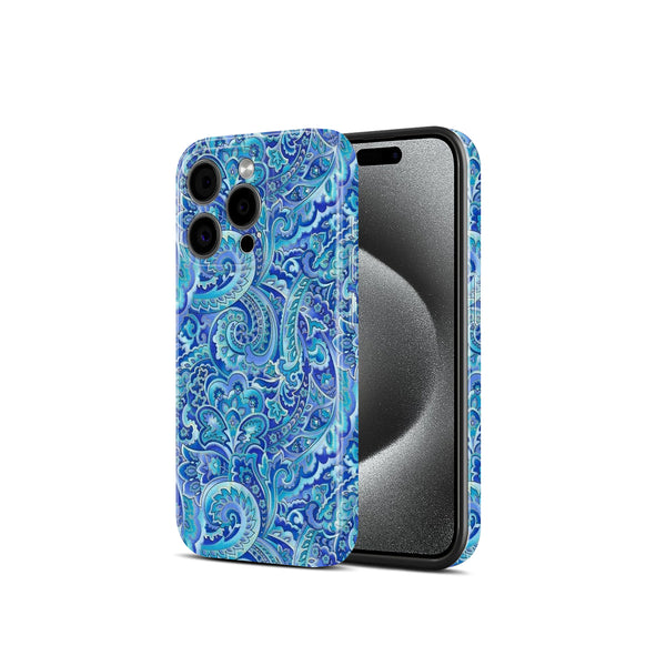 Blue Paisley Floral Print, Hard Glossy Case - Stylish & Protective Cover
