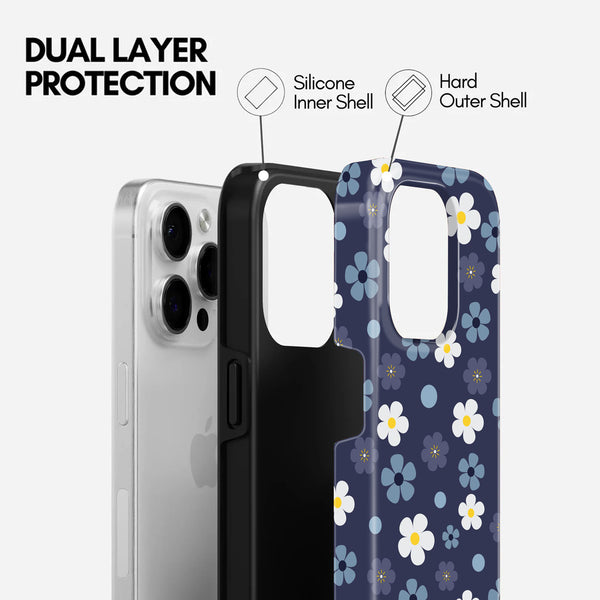 The Joyful Studio Floral Daisy Pattern, 2 in 1 Mobile Case, Dual Layer Protective Cover