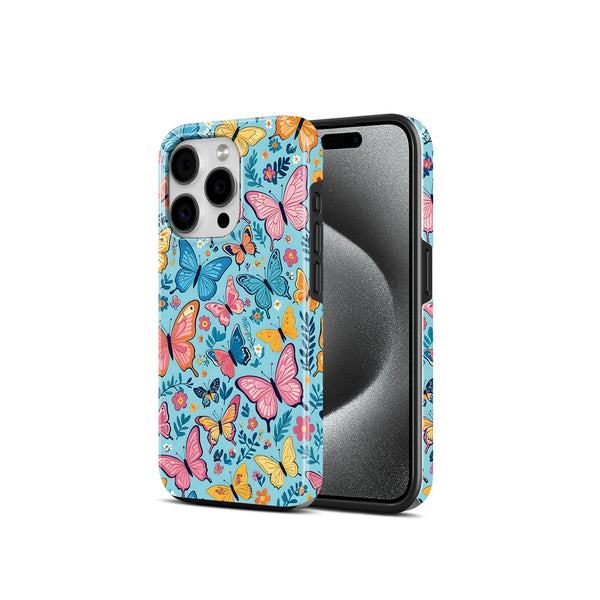 The Joyful Studio Butterfly Floral Pattern, 2 in 1 Mobile Case, Dual Layer Protective Cover