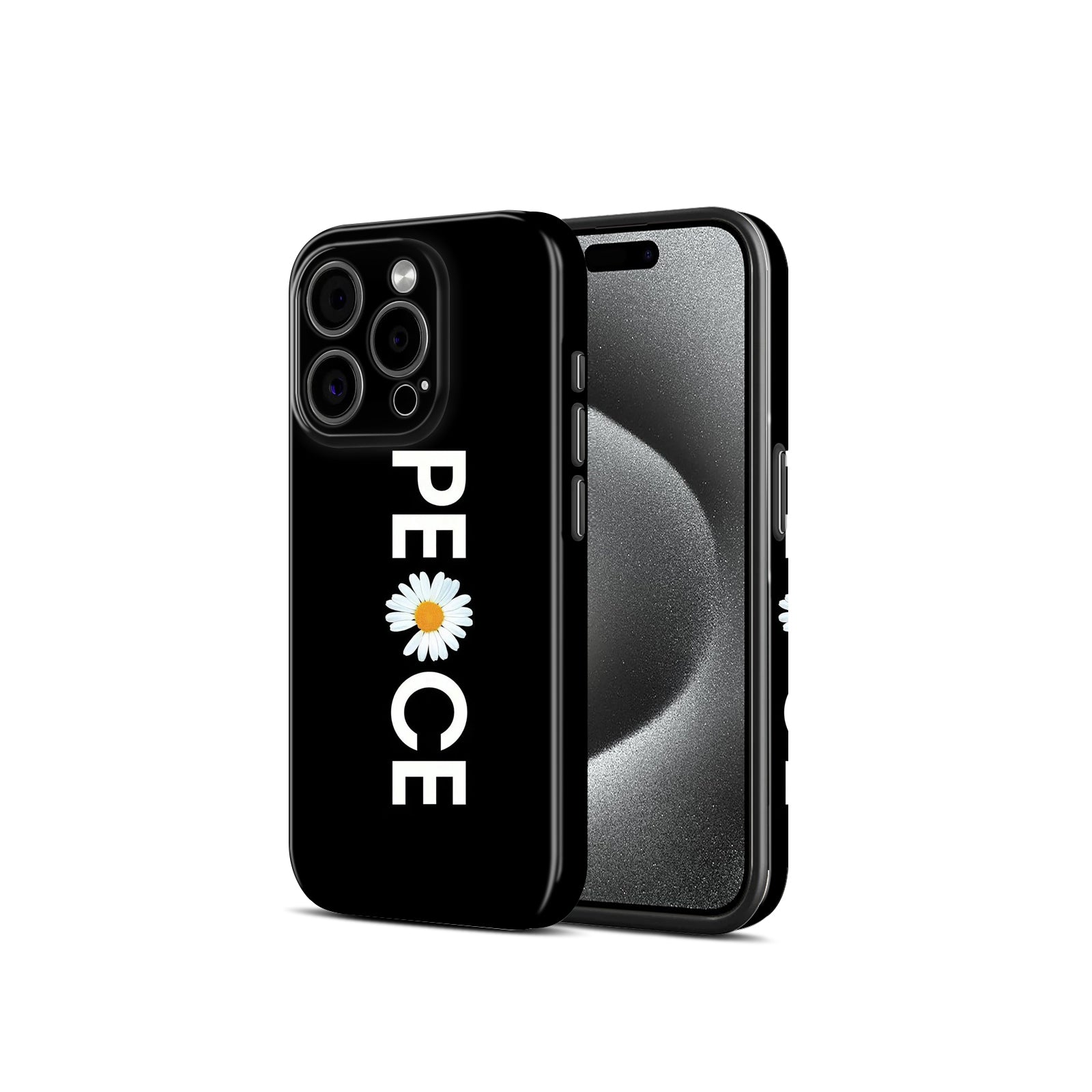 Peace Daisy Floral Design, Hard Glossy Case - Stylish & Protective Cover