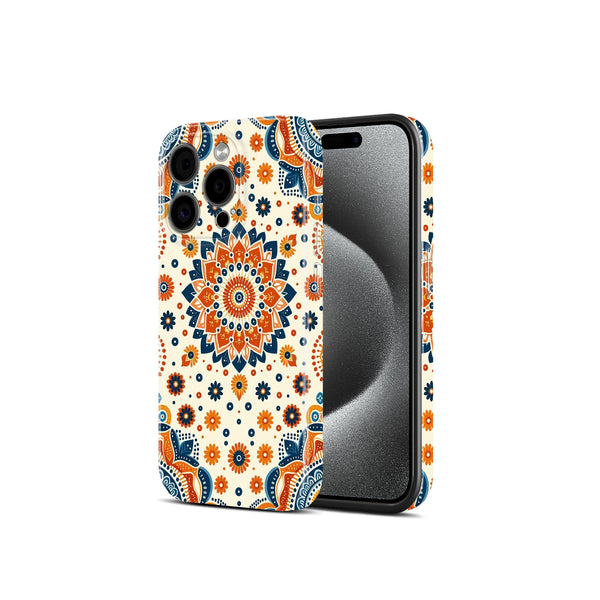 Orange and Navy Blue Pattern, Hard Glossy Case - Stylish & Protective Cover