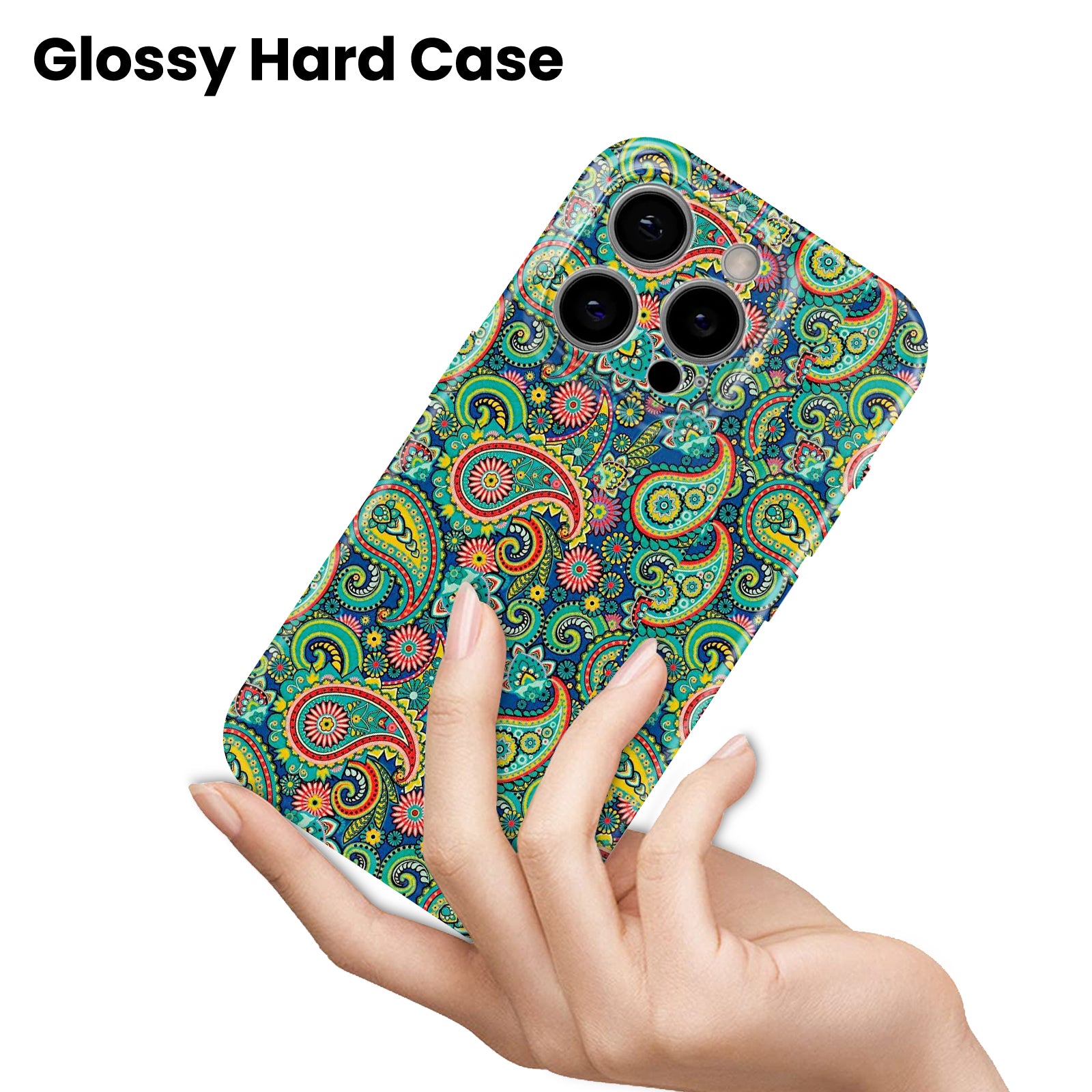 Colourful Paisley Floral Pattern, Hard Glossy Case - Stylish & Protective Cover