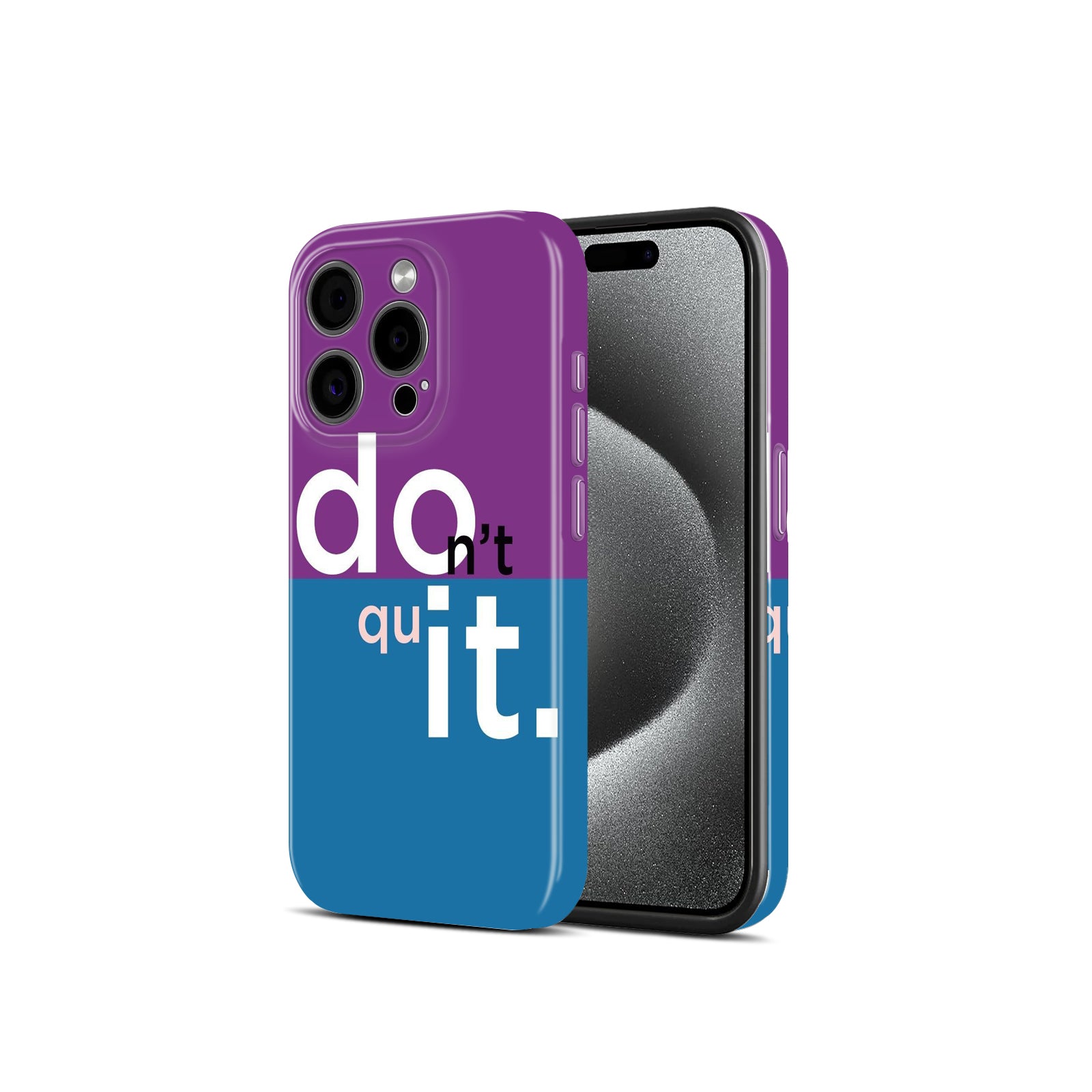 Don't Quit / Do It' Motivational Design, Purple and Blue, Hard Glossy Case - Stylish & Protective Cover