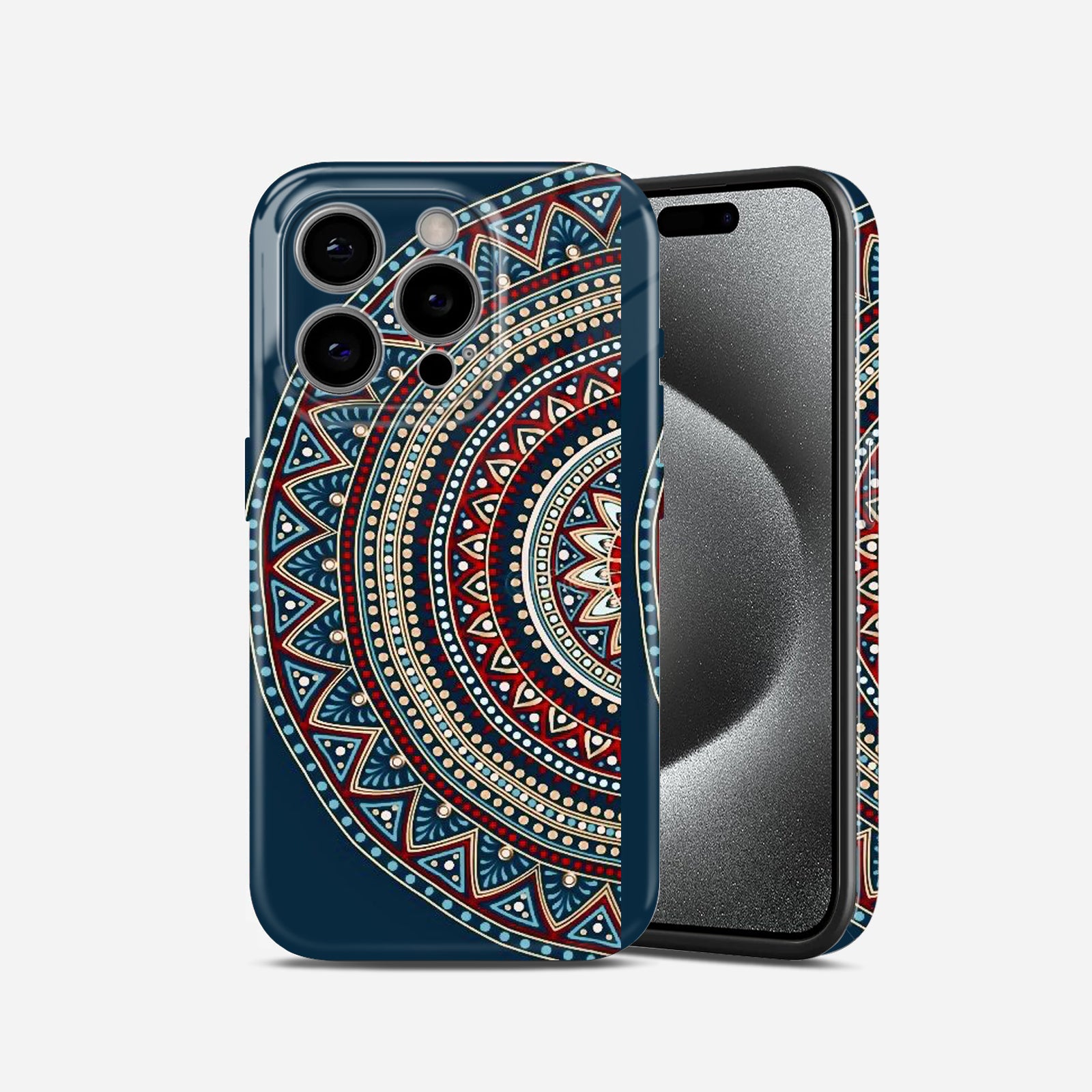Mandala Design, Blue, Boho Ethnic Pattern, Hard Glossy Case - Stylish & Protective Cover