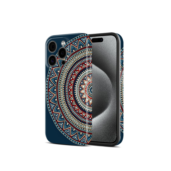 Mandala Design, Blue, Boho Ethnic Pattern, Hard Glossy Case - Stylish & Protective Cover