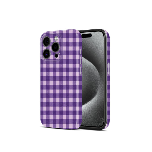 Purple Gingham Plaid, Hard Glossy Case - Stylish & Protective Cover