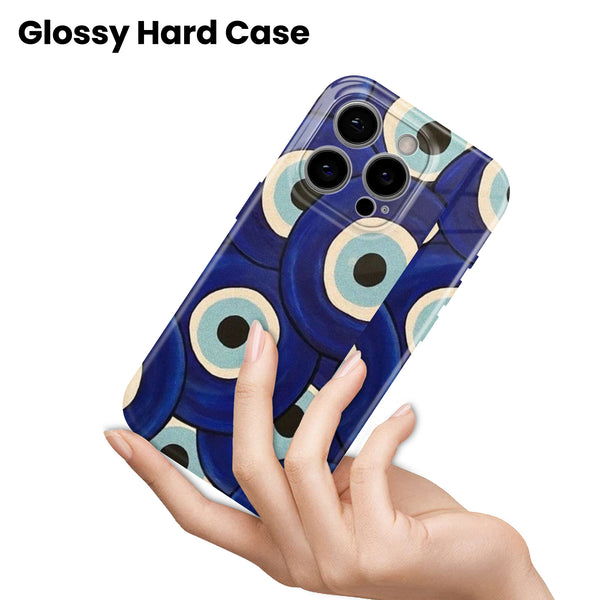 Evil Eye Pattern, Hard Glossy Case - Stylish & Protective Cover