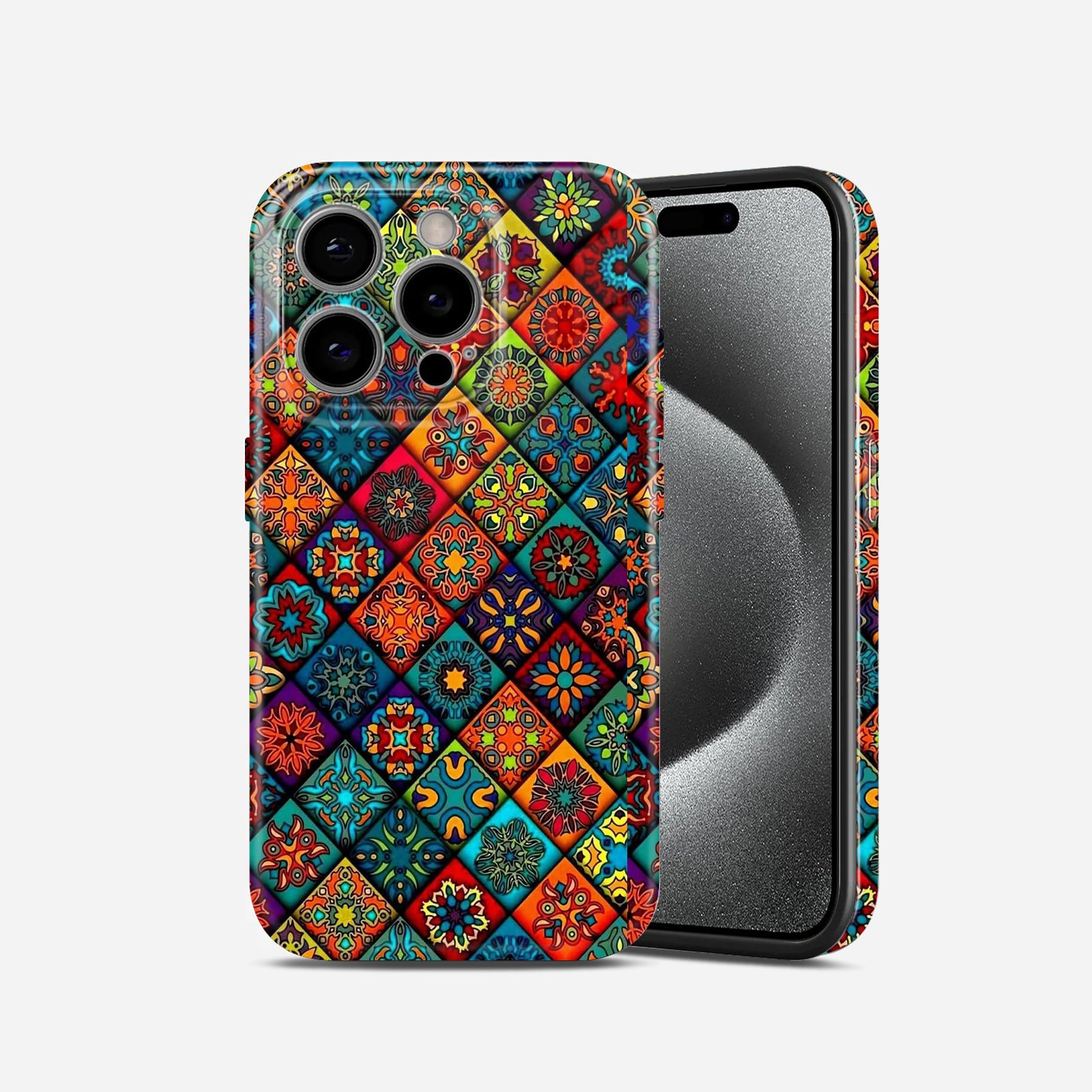 Colourful Mandala Patchwork Vibrant Boho Tile Pattern, Hard Glossy Case - Stylish & Protective Cover