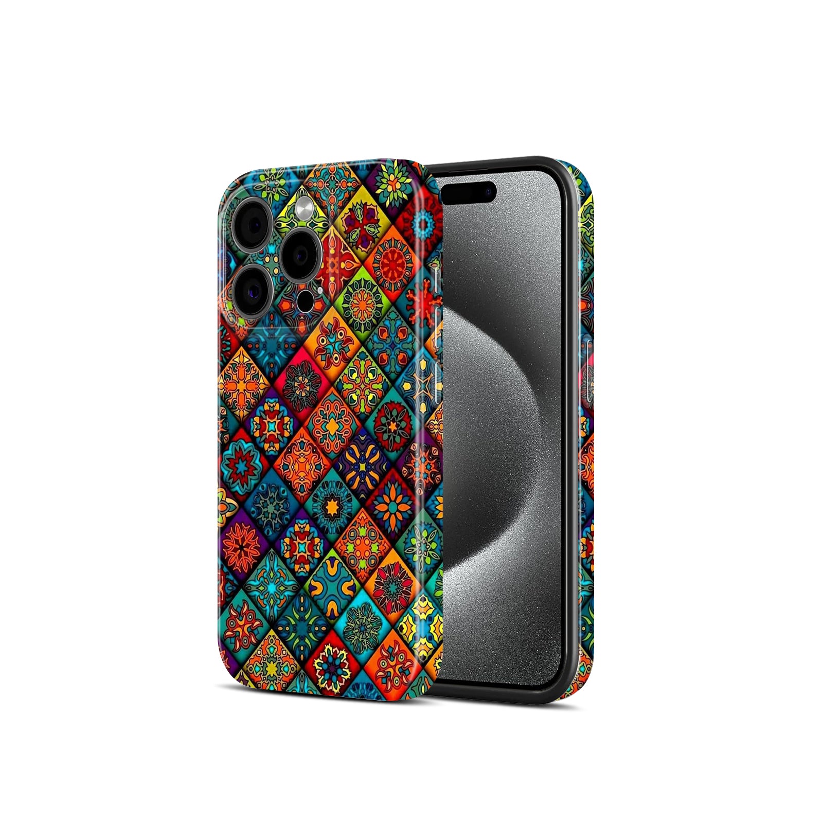 Colourful Mandala Patchwork Vibrant Boho Tile Pattern, Hard Glossy Case - Stylish & Protective Cover