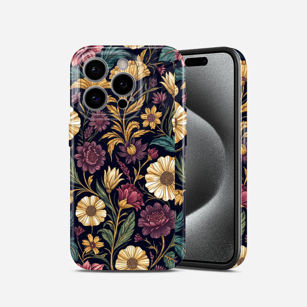 Dark Botanical Wildflower Pattern, Hard Glossy Case - Stylish & Protective Cover