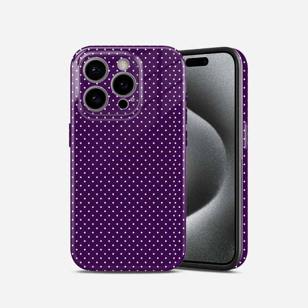 Purple with White Polka Dot Pattern, Hard Glossy Case - Stylish & Protective Cove