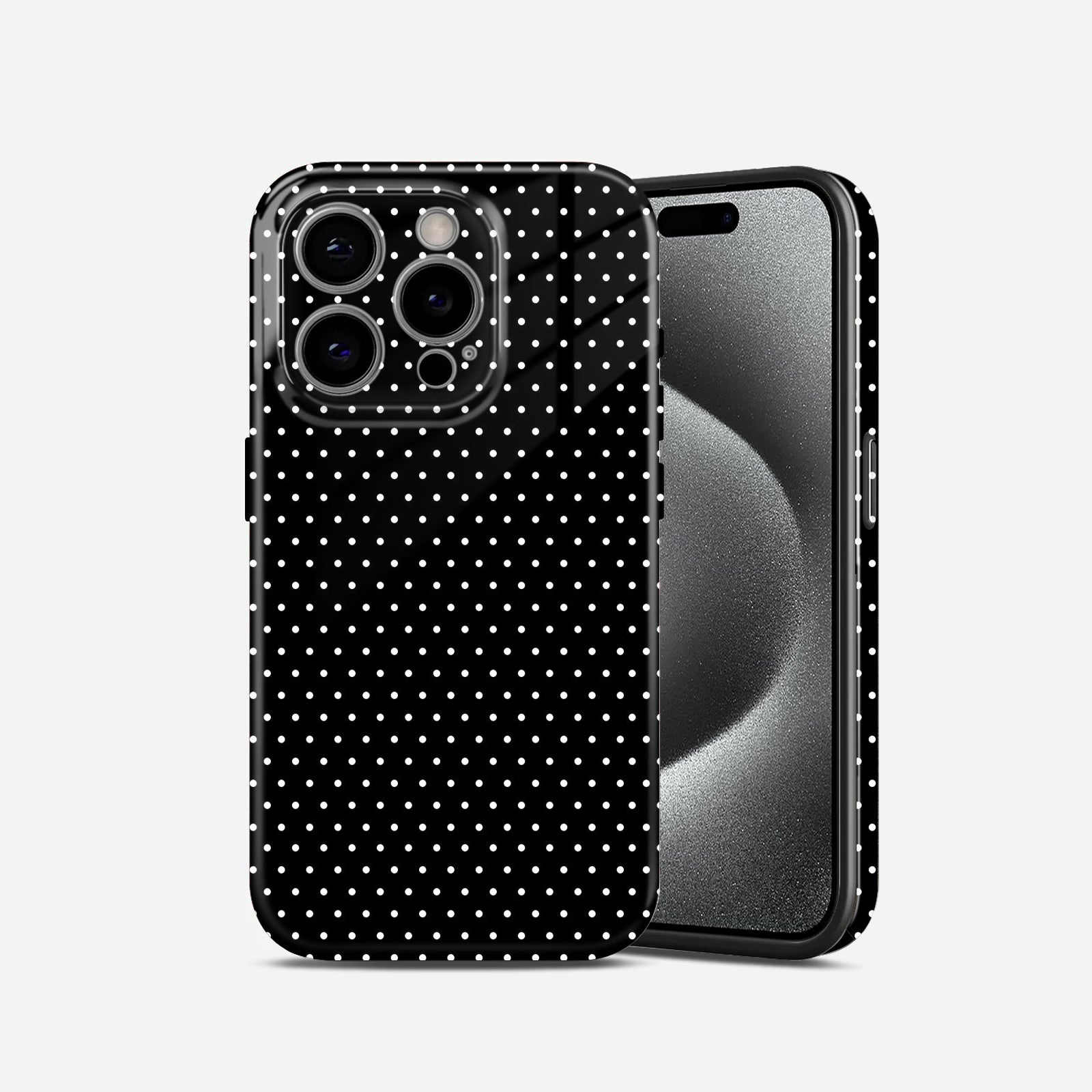 Black with White Polka Dot Pattern, Hard Glossy Case - Stylish & Protective Cove