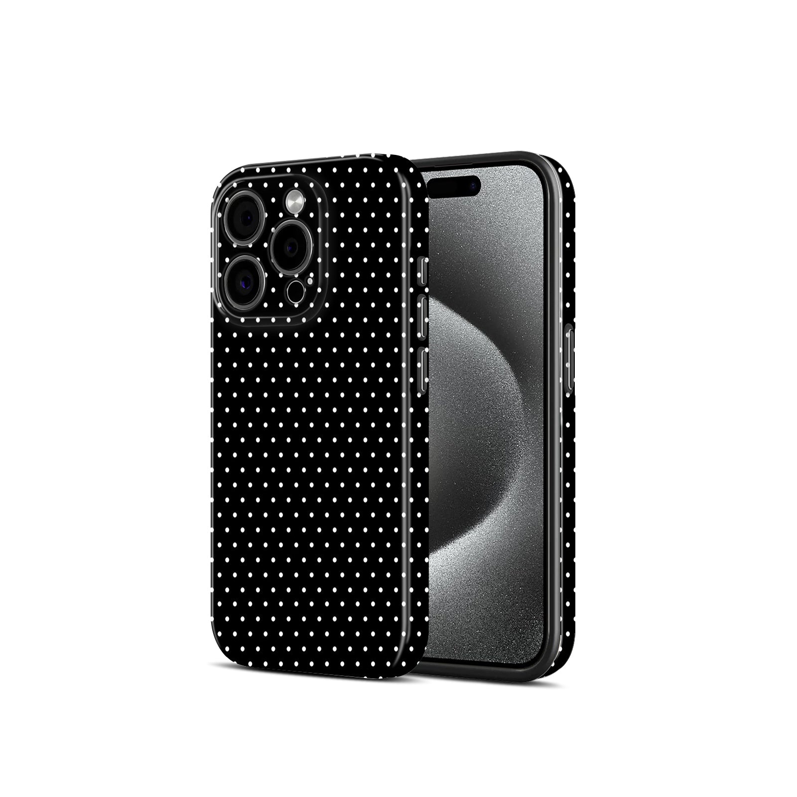 Black with White Polka Dot Pattern, Hard Glossy Case - Stylish & Protective Cove