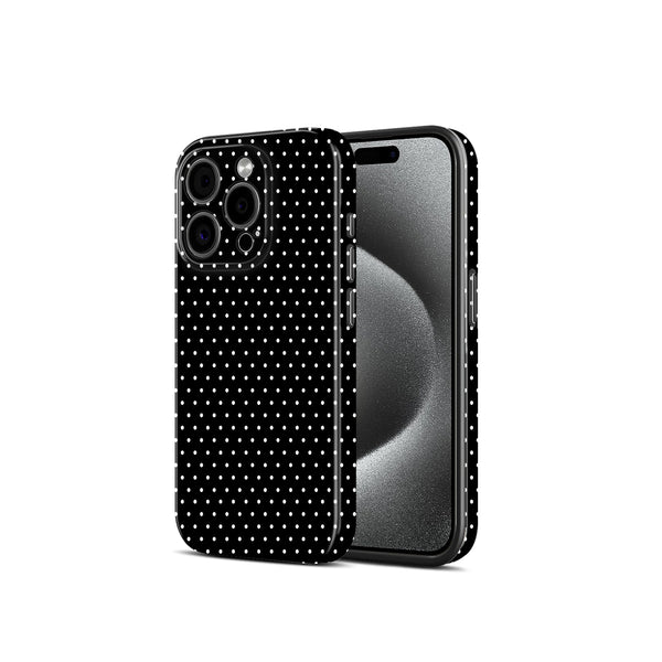 Black with White Polka Dot Pattern, Hard Glossy Case - Stylish & Protective Cove