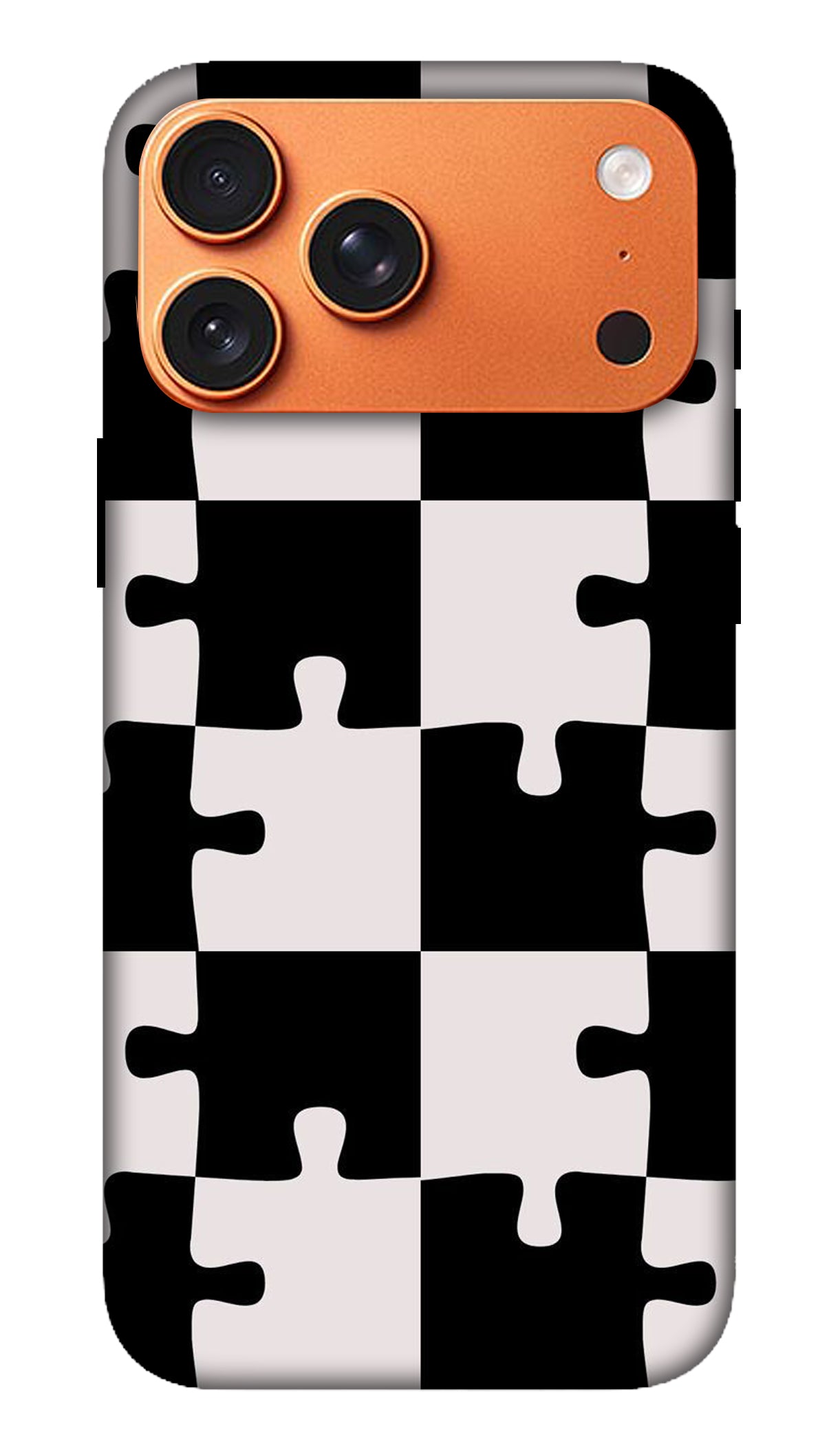 Abstract Black White Block Pattern Case