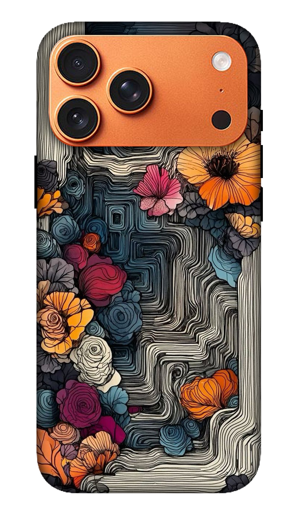 Abstract Floral Skull Artistic Phone Case