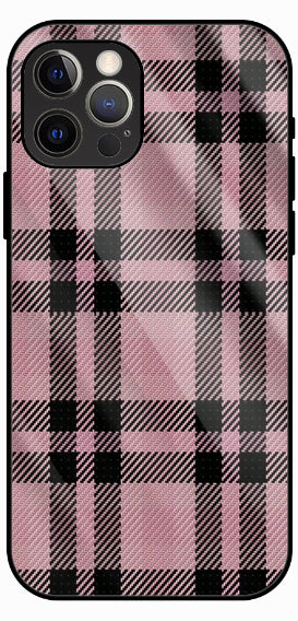 Beige Check Aesthetic Premium Glass Phone Case