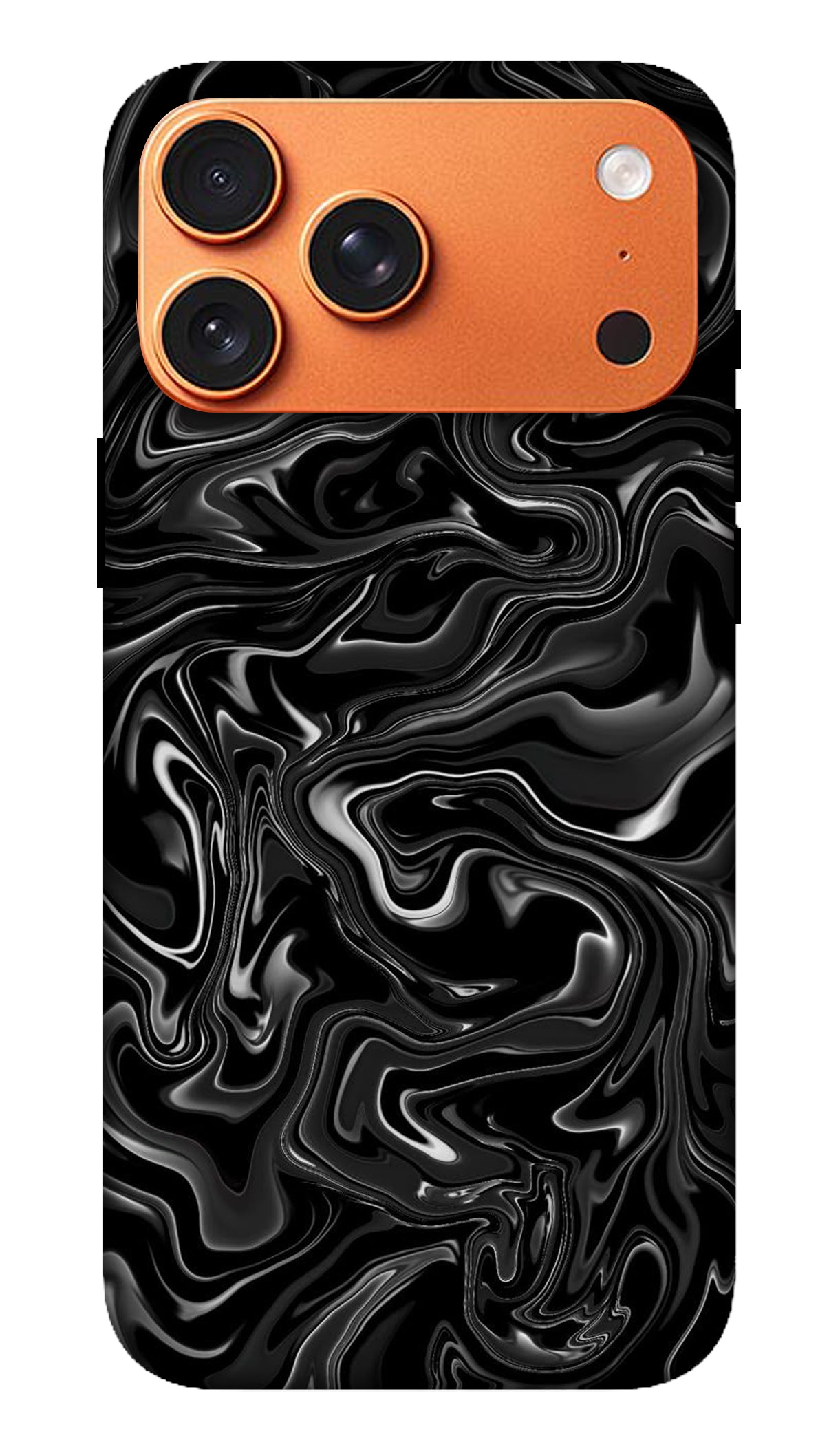 Black Liquid Marble Flow Phone Case