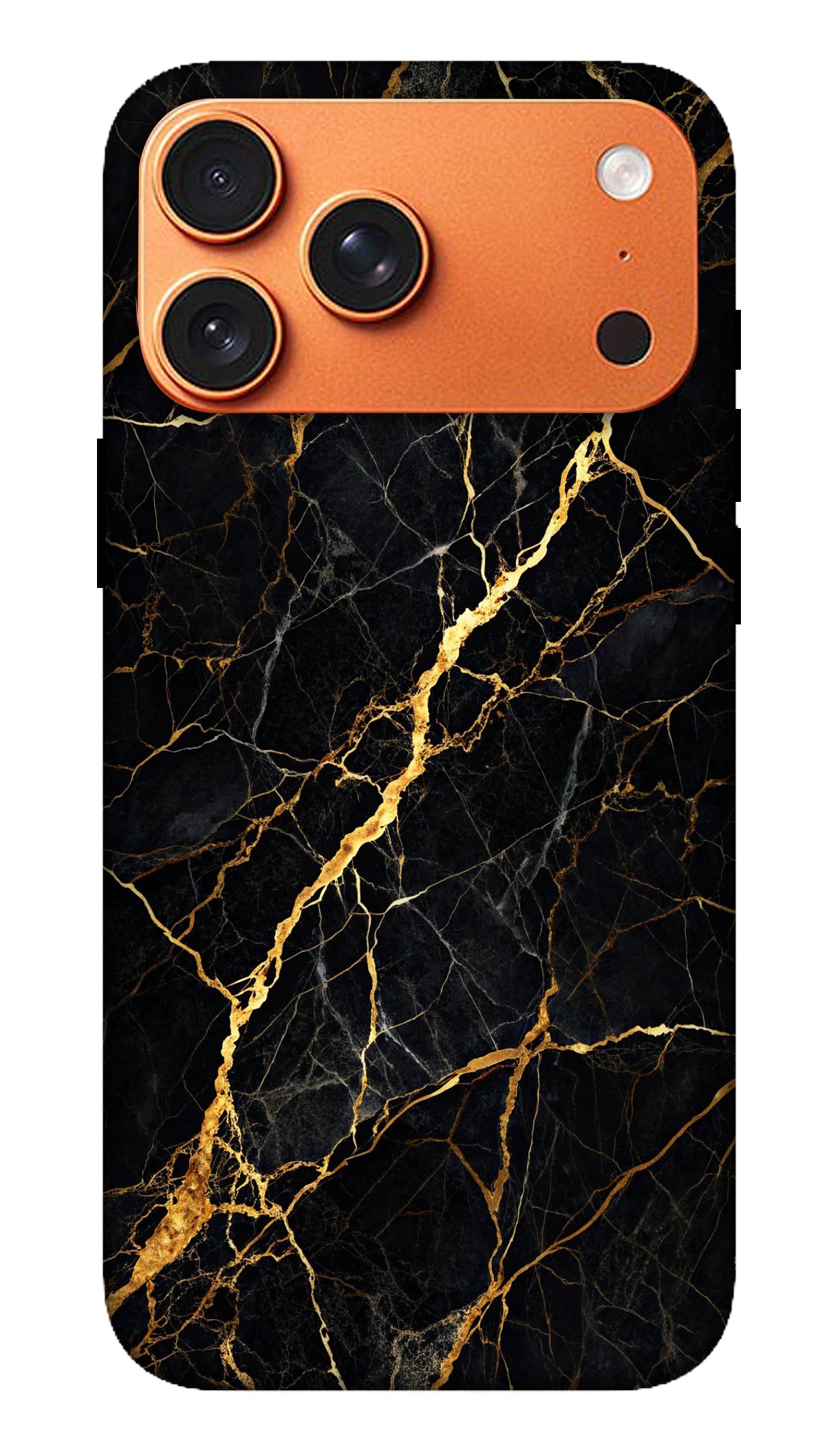 Black Marble Gold Grid Phone Case