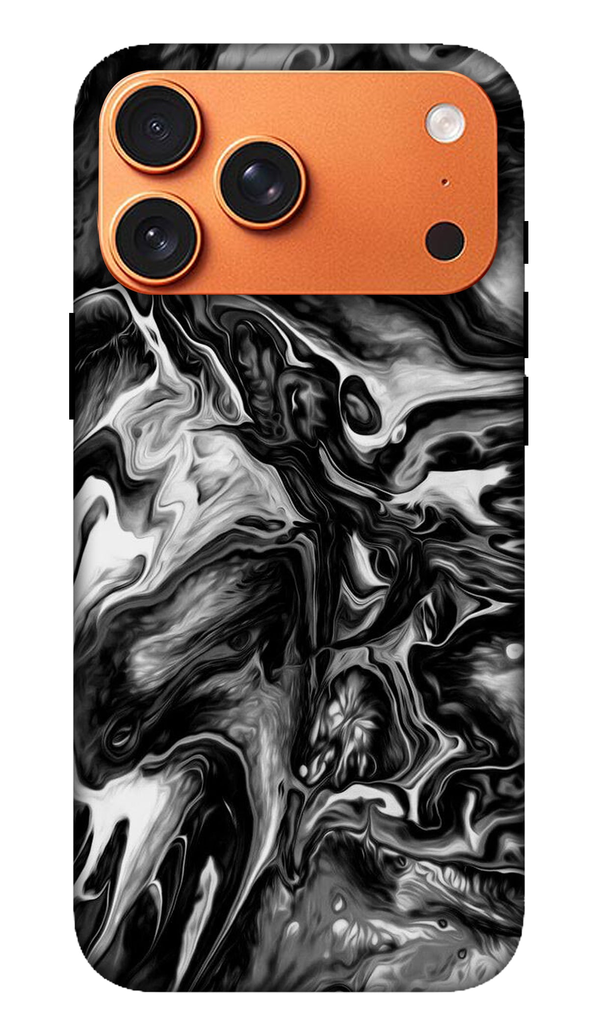 Black White Fluid Marble Phone Case
