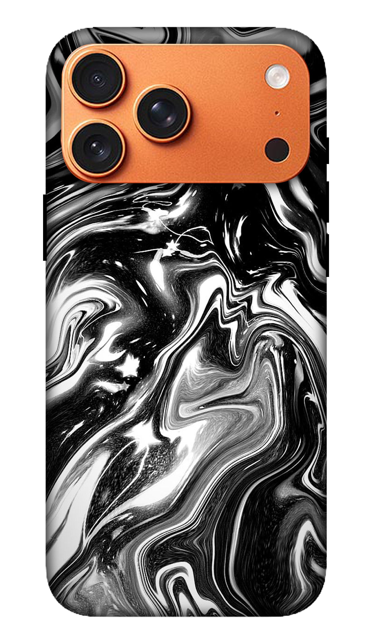Black White Marble Ink Phone Case
