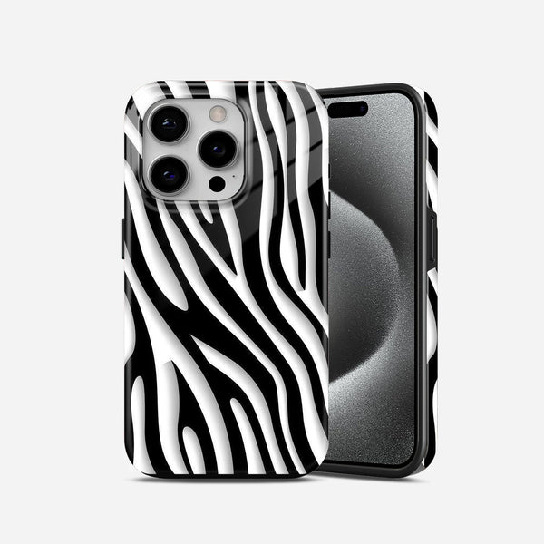 Black  and  White  Zebra  Print  2  in  1  Mobile  Case