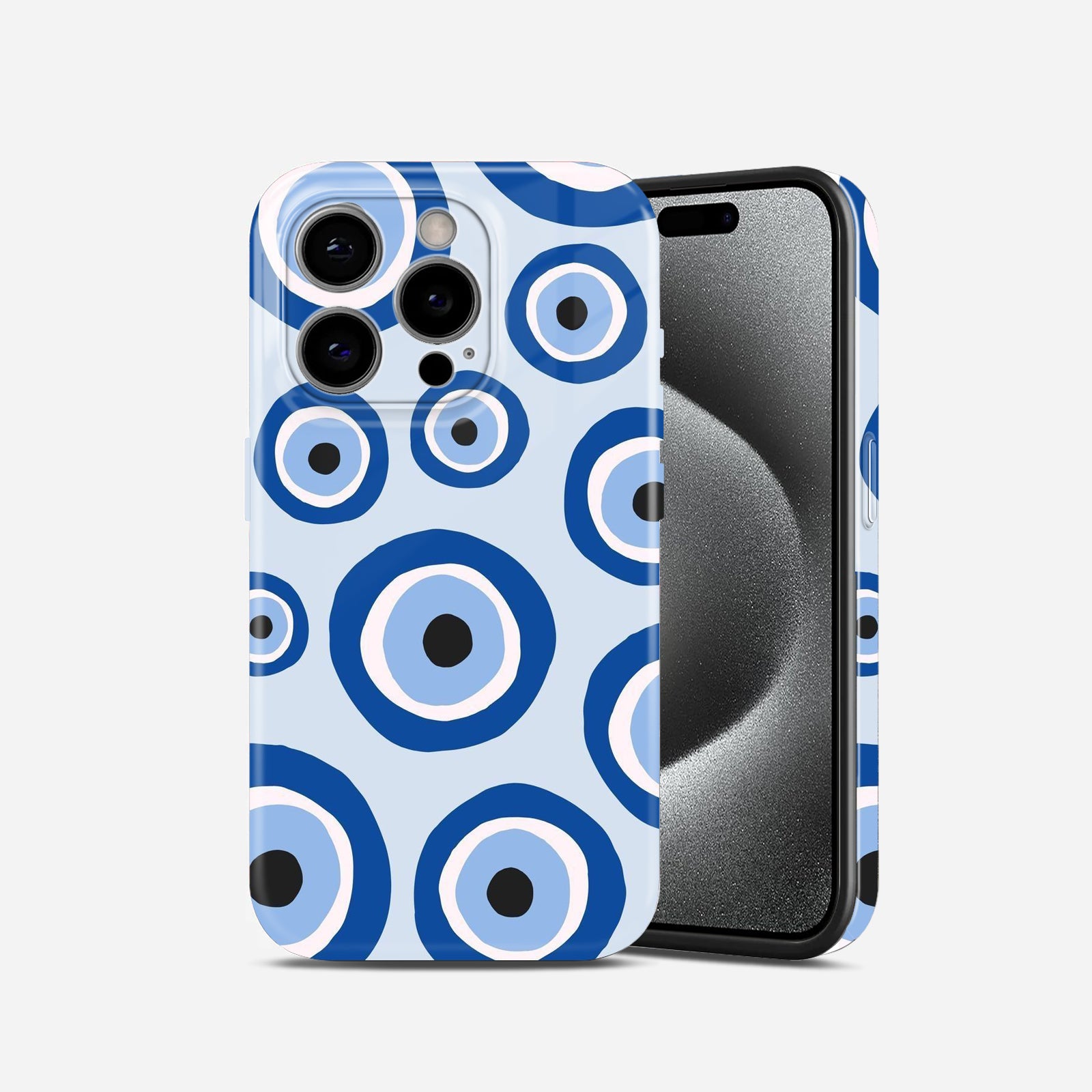 Blue Evil Eye Pattern Hard Glossy Case - Stylish & Protective Cover