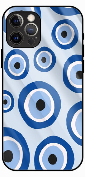 Blue Evil Eye Pattern Premium Glass Phone Case