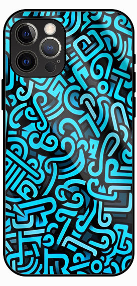 Blue Pattern Abstract Art Luxury Glass Back Phone Case