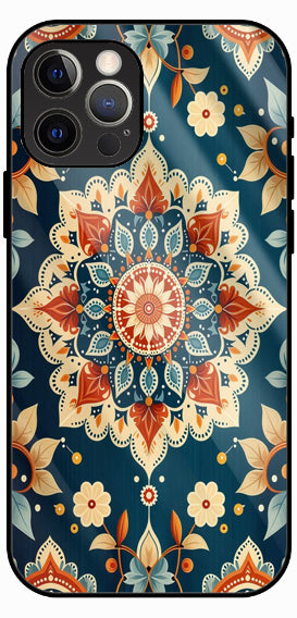 Bohemian Mandala Floral Luxury Glass Back Phone Case