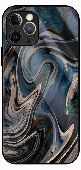 Brown Marble Fluid Art Luxury Glass Back Phone Case