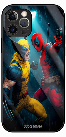 Classic Red Blue Hero Suit Luxury Glass Back Phone Case