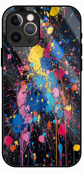Color Explosion Art Luxury Glass Back Phone Case