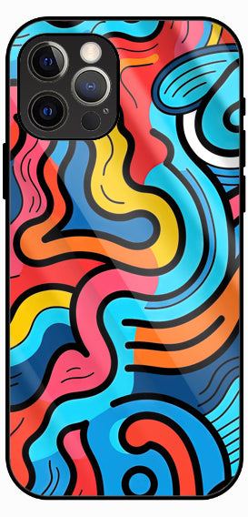 Color Flow Retro Abstract Design Luxury Glass Back Phone Case