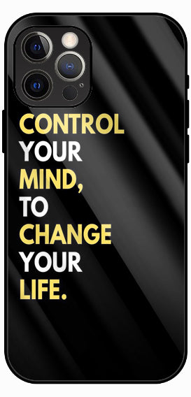 Control Your Mind Minimal Quote Luxury Glass Back Phone Case