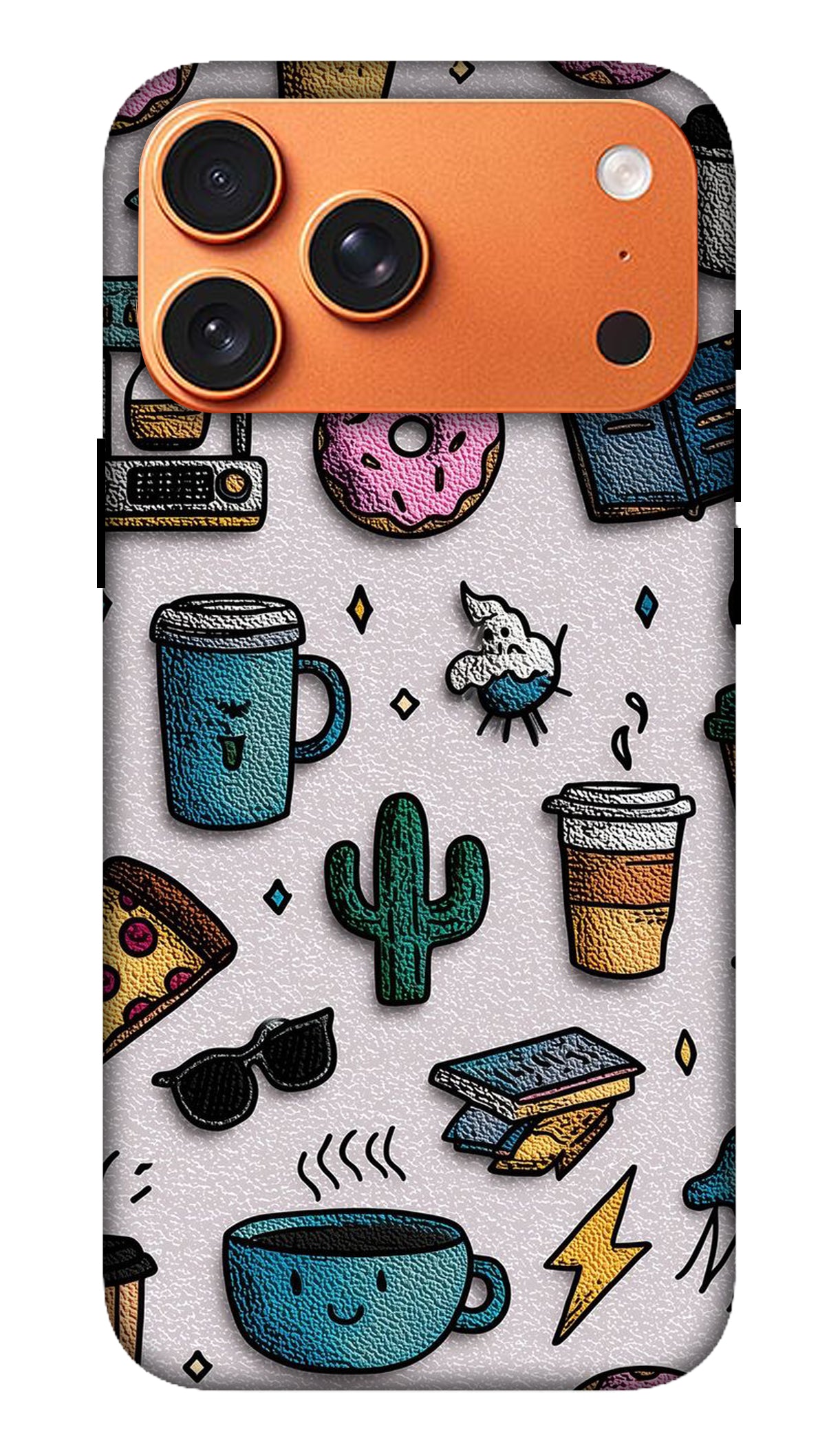 Cute Coffee Doodle Pattern Phone Case