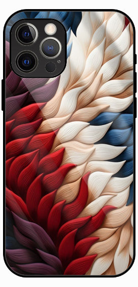 Feather Scale Texture Luxury Glass Back Phone Case
