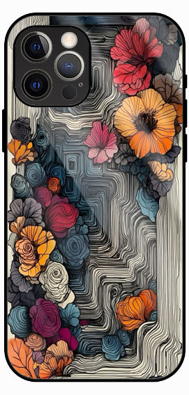 Floral Patch Fusion Luxury Glass Back Phone Case