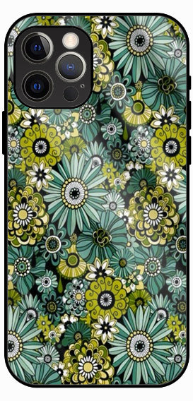 Floral Retro Abstract Pattern Luxury Glass Back Phone Case