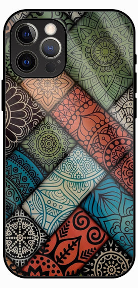 Geometric Patch Fusion Luxury Glass Back Phone Case