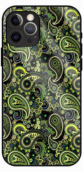 Green Organic Abstract Art Luxury Glass Back Phone Case
