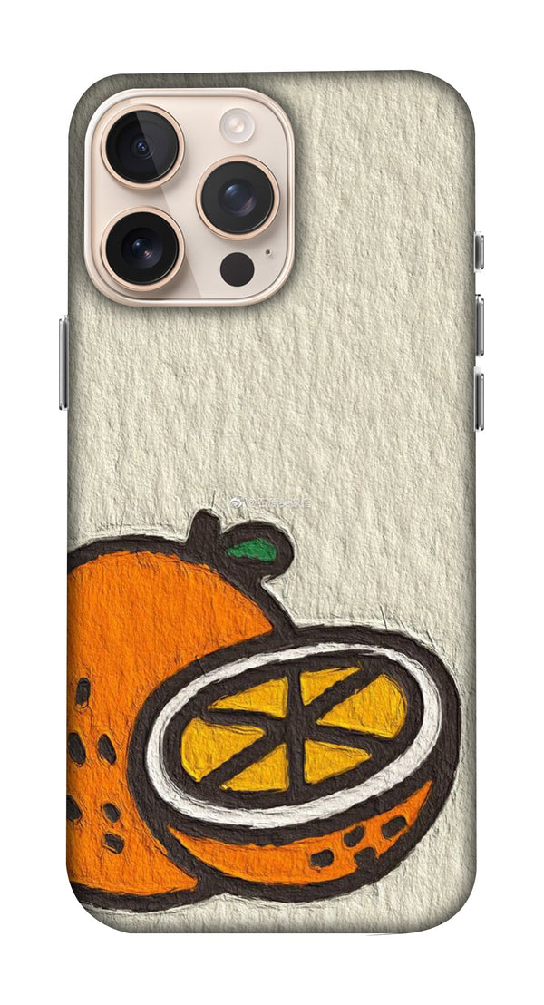 Hand Painted Orange Doodle Mobicase