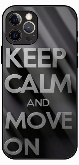 Keep Calm And Move On Quote Luxury Glass Back Phone Case