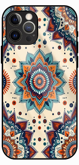 Mandala Retro Abstract Pattern Luxury Glass Back Phone Case